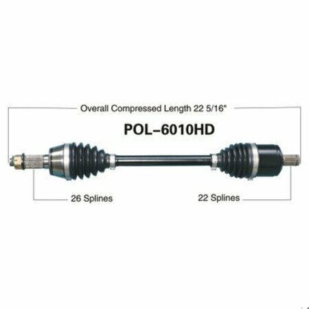 WIDE OPEN Heavy Duty CV Axle for POL HD FRONT L/R RANGER RZR 570/800 POL-6010HD